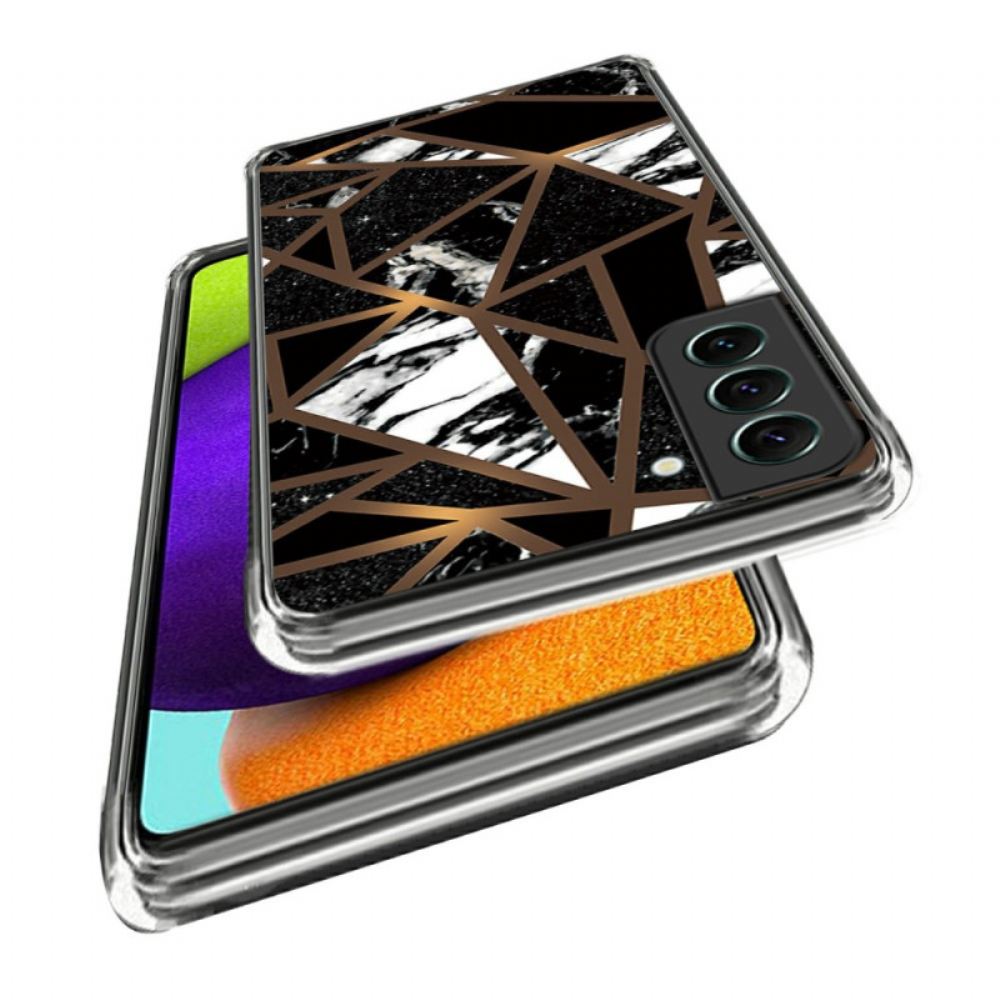 Kryt Samsung Galaxy S24 5g Abstraktní Mramorový Vzor Černá Geometrie