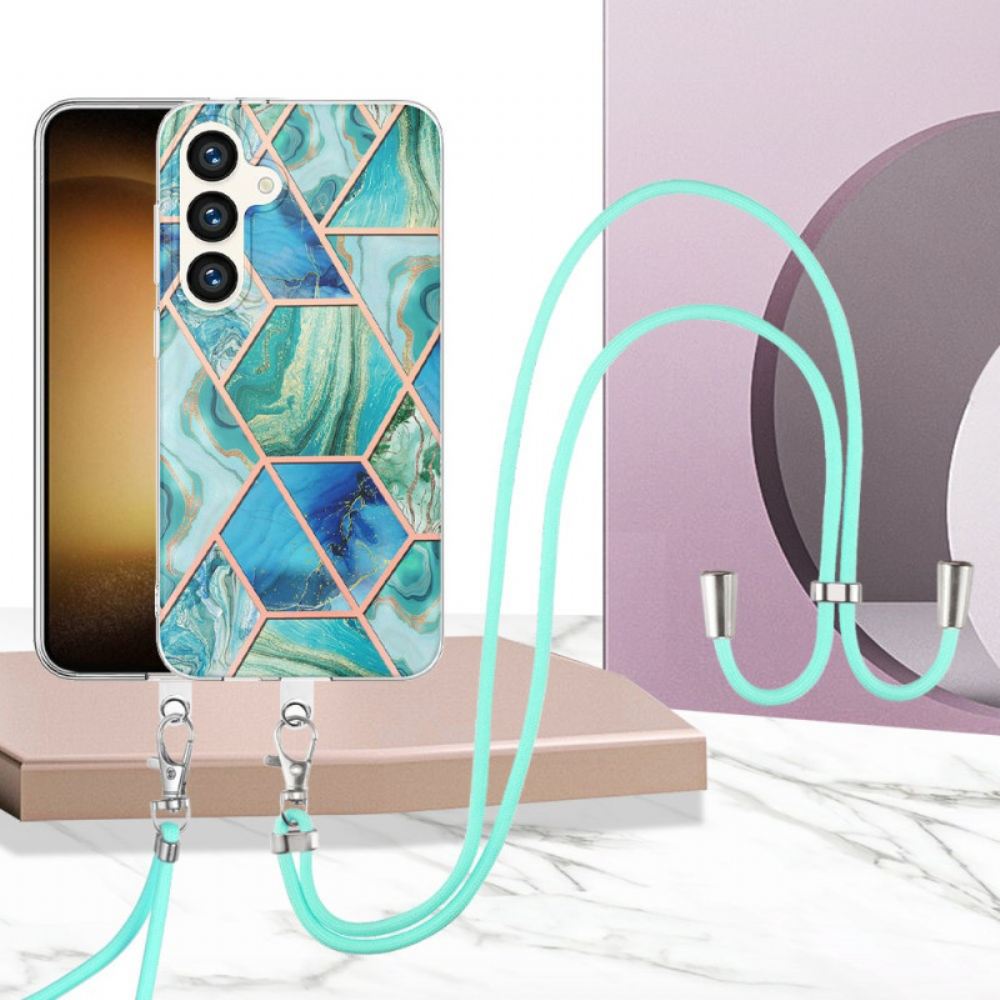 Kryt Samsung Galaxy S24 5g Geometrický Mramorový Kabel