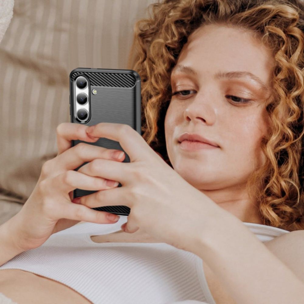 Kryt Samsung Galaxy S24 5g Kryty Na Mobil Kartáčované Uhlíkové Vlákno