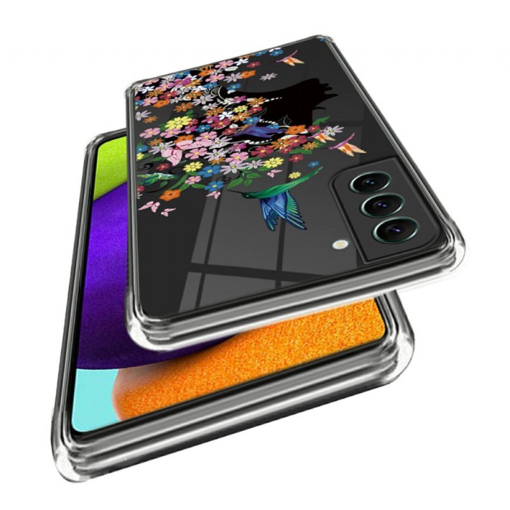 Kryt Samsung Galaxy S24 5g Kryty Na Mobil Průhledná Květinová Hlava