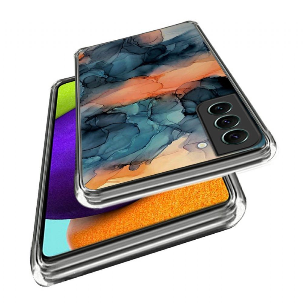 Kryt Samsung Galaxy S24 5g Oranžový Abstraktní Mramorový Vzor