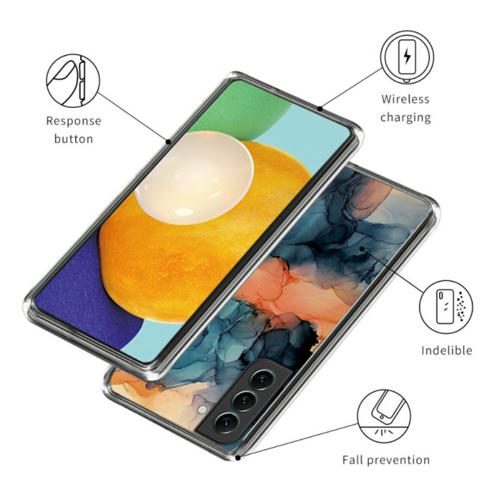 Kryt Samsung Galaxy S24 5g Oranžový Abstraktní Mramorový Vzor