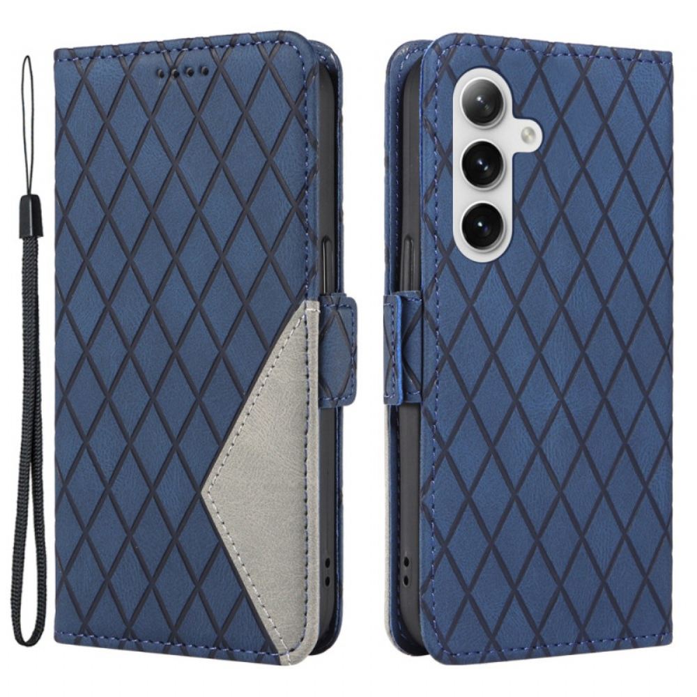 Peněženková Pouzdra Samsung Galaxy S24 5g Diamantový Vzor S Páskem