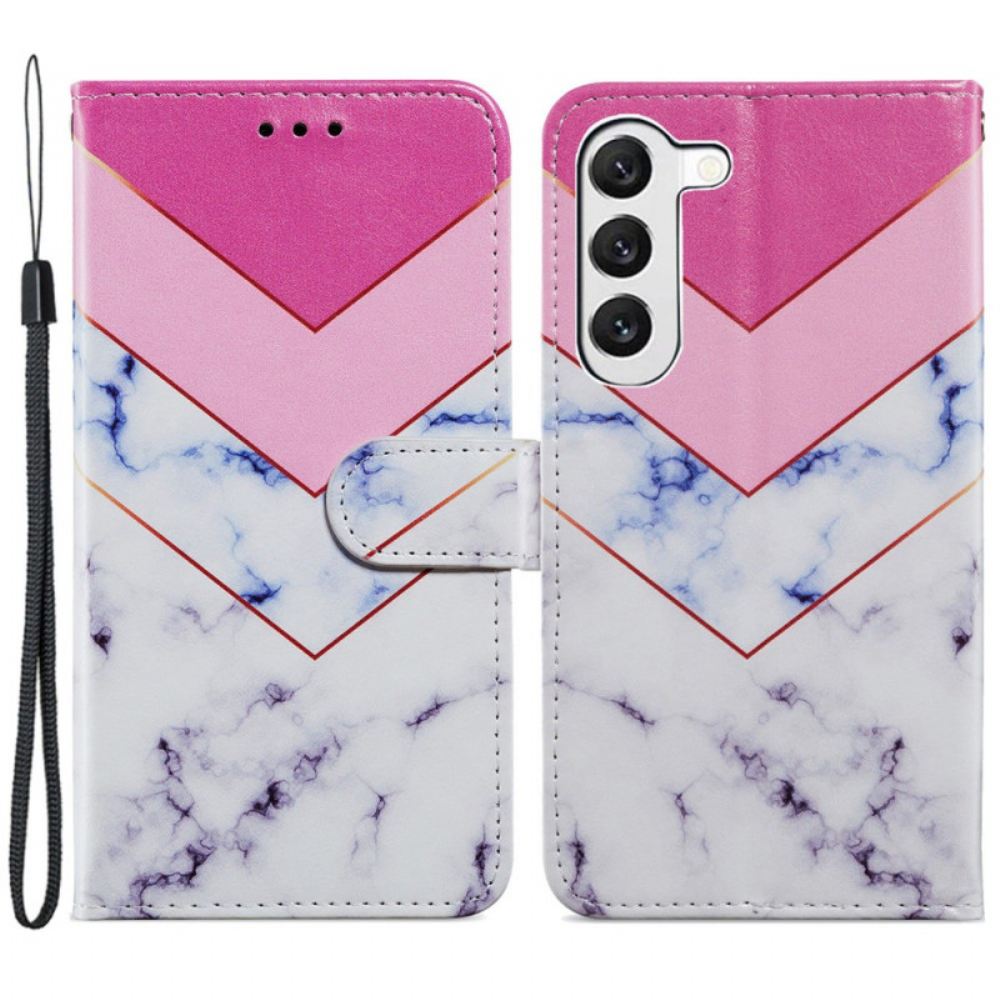 Peněženková Pouzdra Samsung Galaxy S24 5g Kryty Na Mobil Uzený Mramor V Lnaière