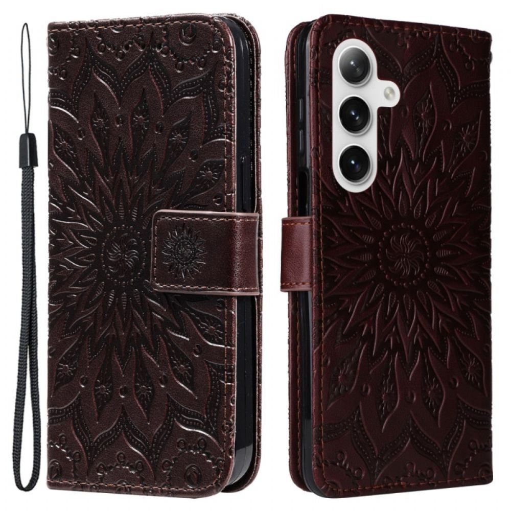Peněženková Pouzdra Samsung Galaxy S24 5g Kryty Na Mobil Vynikající Mandala S Popruhem