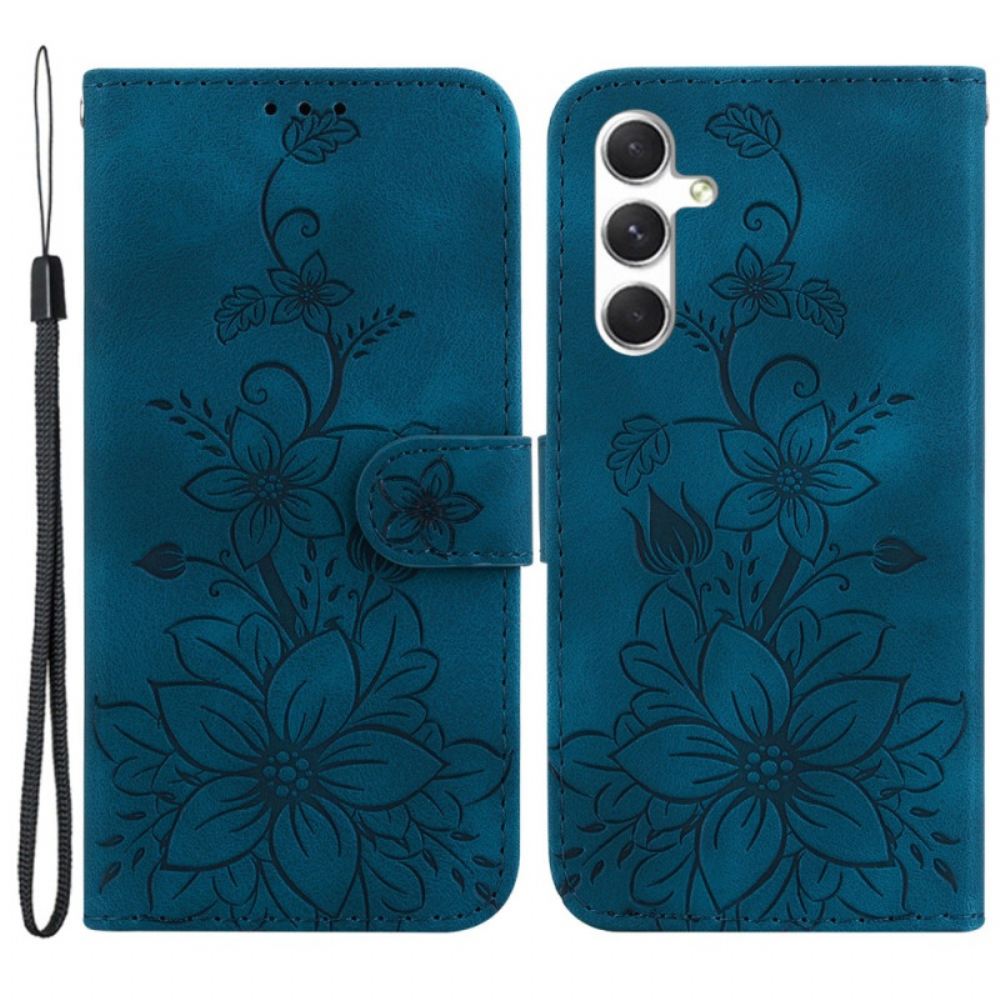 Peněženková Pouzdra Samsung Galaxy S24 5g Kryty Na Mobil Řemínek Květinový