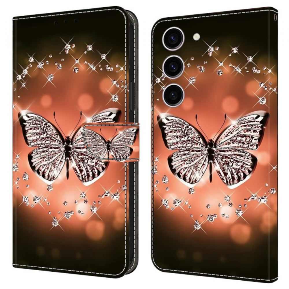 Peněženková Pouzdra Samsung Galaxy S24 5g Křišťálový Motýl
