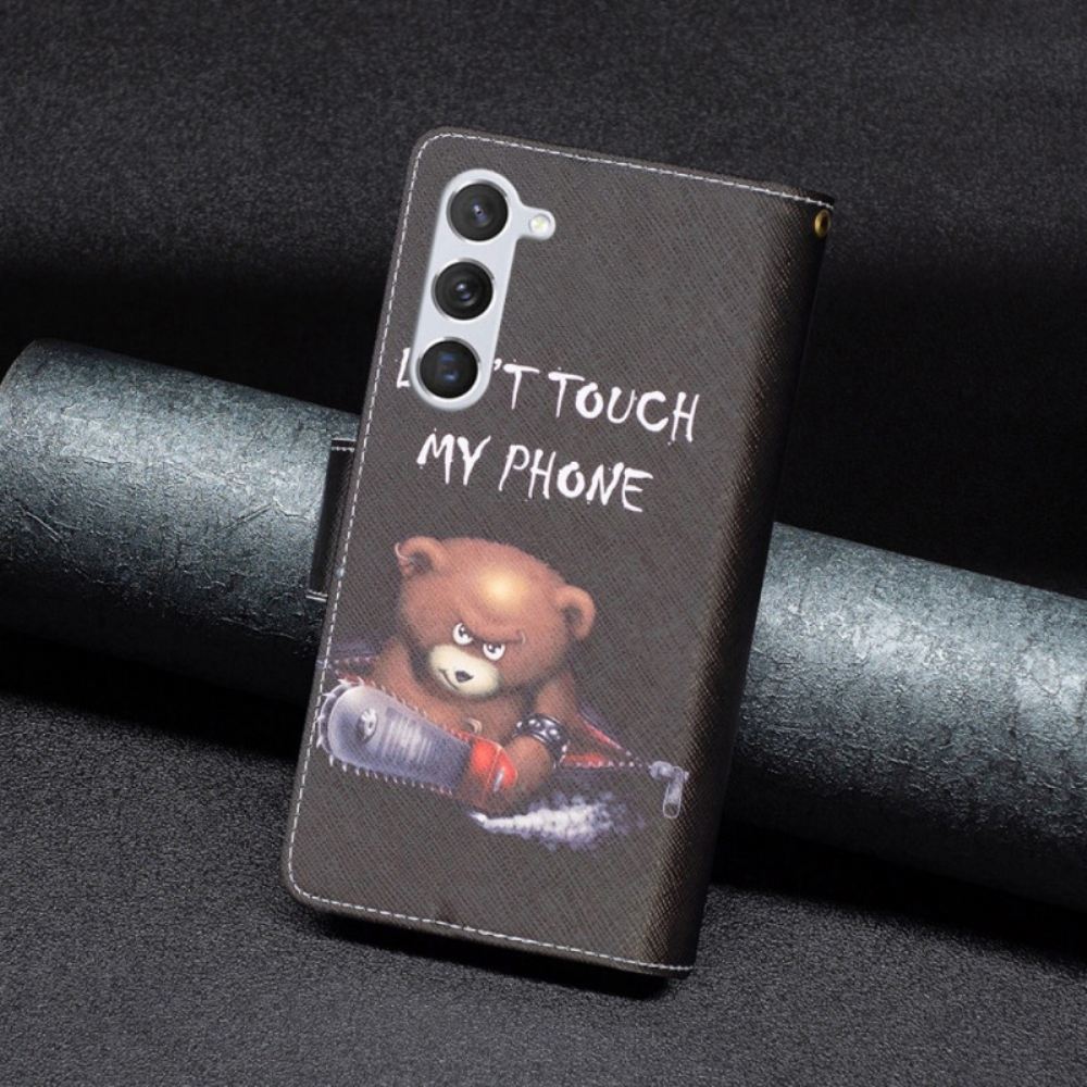 Peněženková Pouzdra Samsung Galaxy S24 5g Peněženka Nebezpečného Medvěda S Popruhem