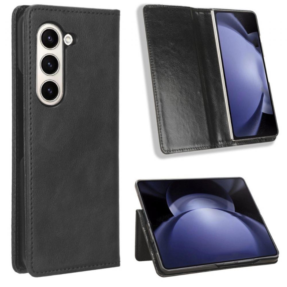 Kožené Pouzdro Samsung Galaxy Z Fold 6 Kryty Na Mobil Vintage Frieze