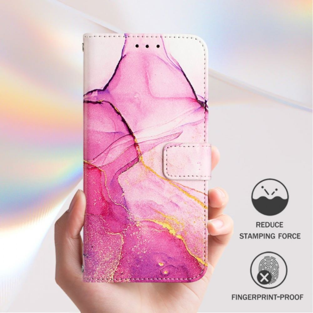 Kožený Kryt Na Samsung Galaxy Z Fold 6 Mramorový Řemínek