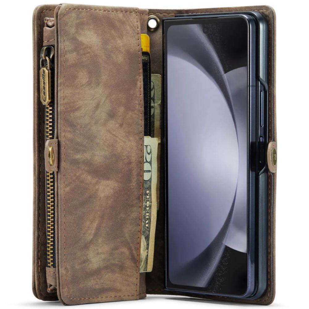 Kožený Kryt Na Samsung Galaxy Z Fold 6 Peněženka Caseme Suede Effect