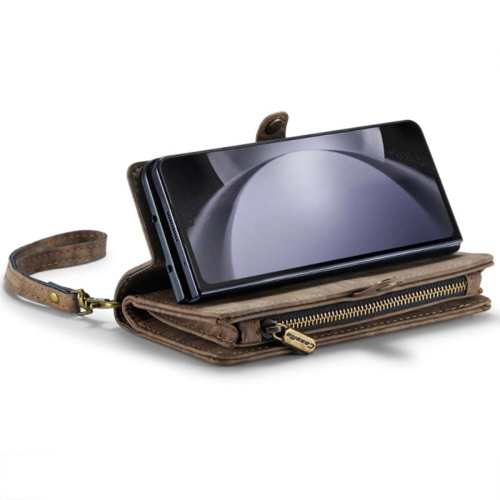 Kožený Kryt Na Samsung Galaxy Z Fold 6 Peněženka Caseme Suede Effect