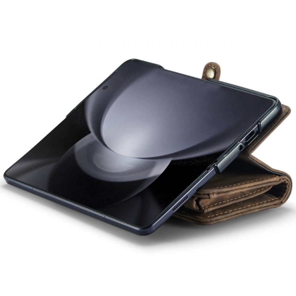 Kožený Kryt Na Samsung Galaxy Z Fold 6 Peněženka Caseme Suede Effect