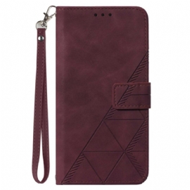 Kožený Kryt Na Samsung Galaxy Z Fold 6 Trojúhelníky Popruhů