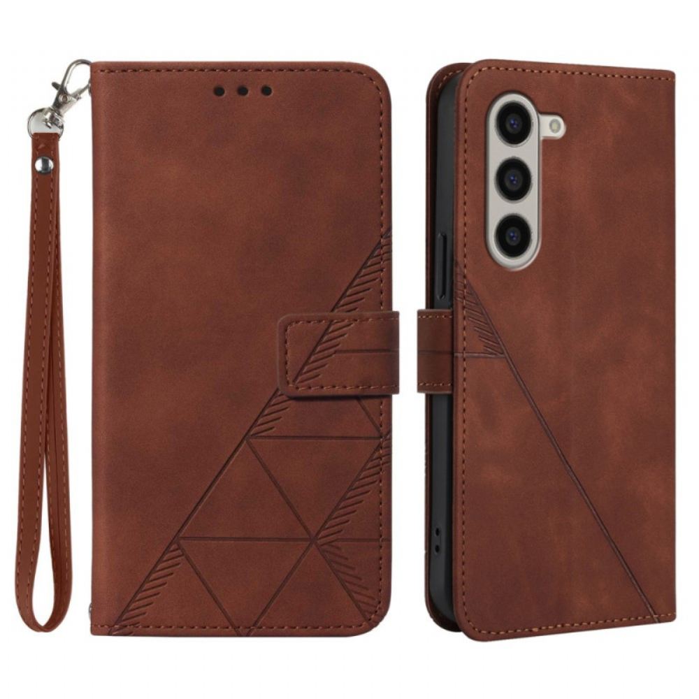 Kožený Kryt Na Samsung Galaxy Z Fold 6 Trojúhelníky Popruhů