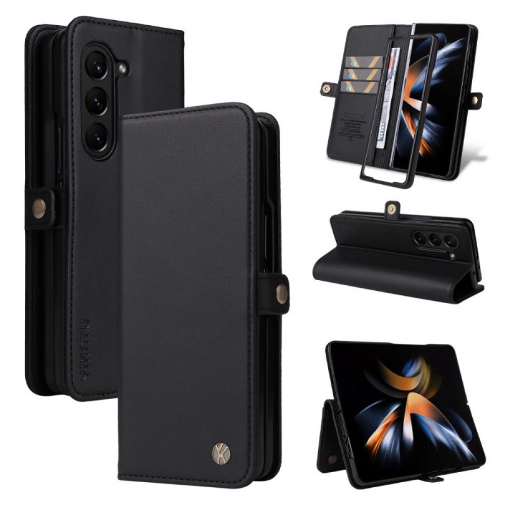 Kožený Kryt Na Samsung Galaxy Z Fold 6 Umělá Kůže Yikatu