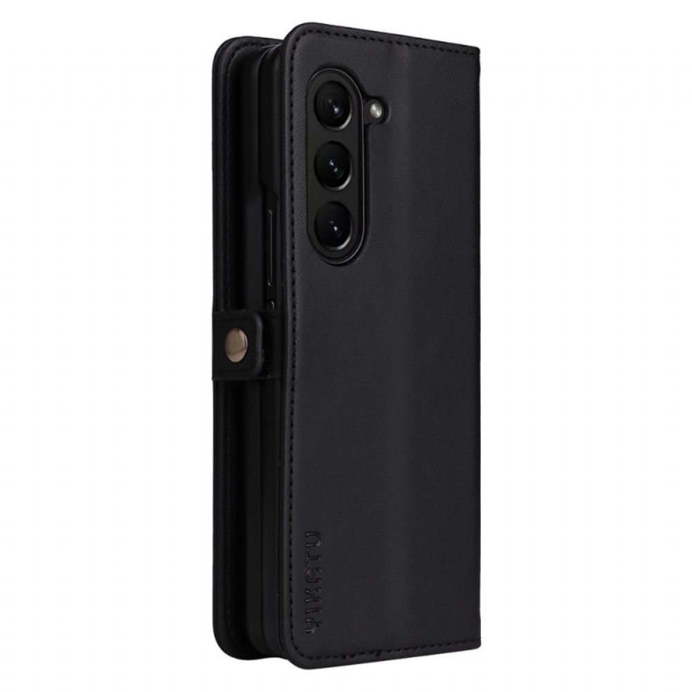 Kožený Kryt Na Samsung Galaxy Z Fold 6 Umělá Kůže Yikatu