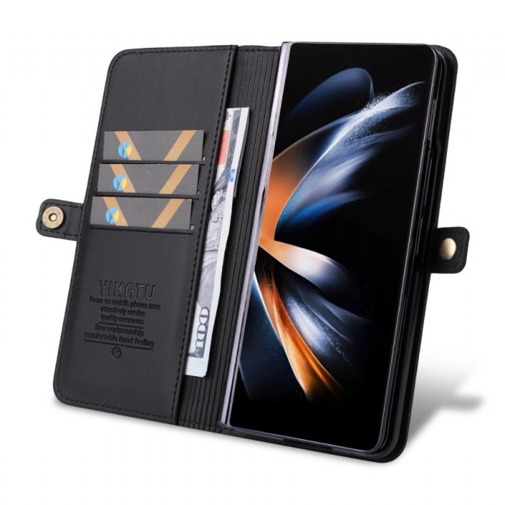 Kožený Kryt Na Samsung Galaxy Z Fold 6 Umělá Kůže Yikatu