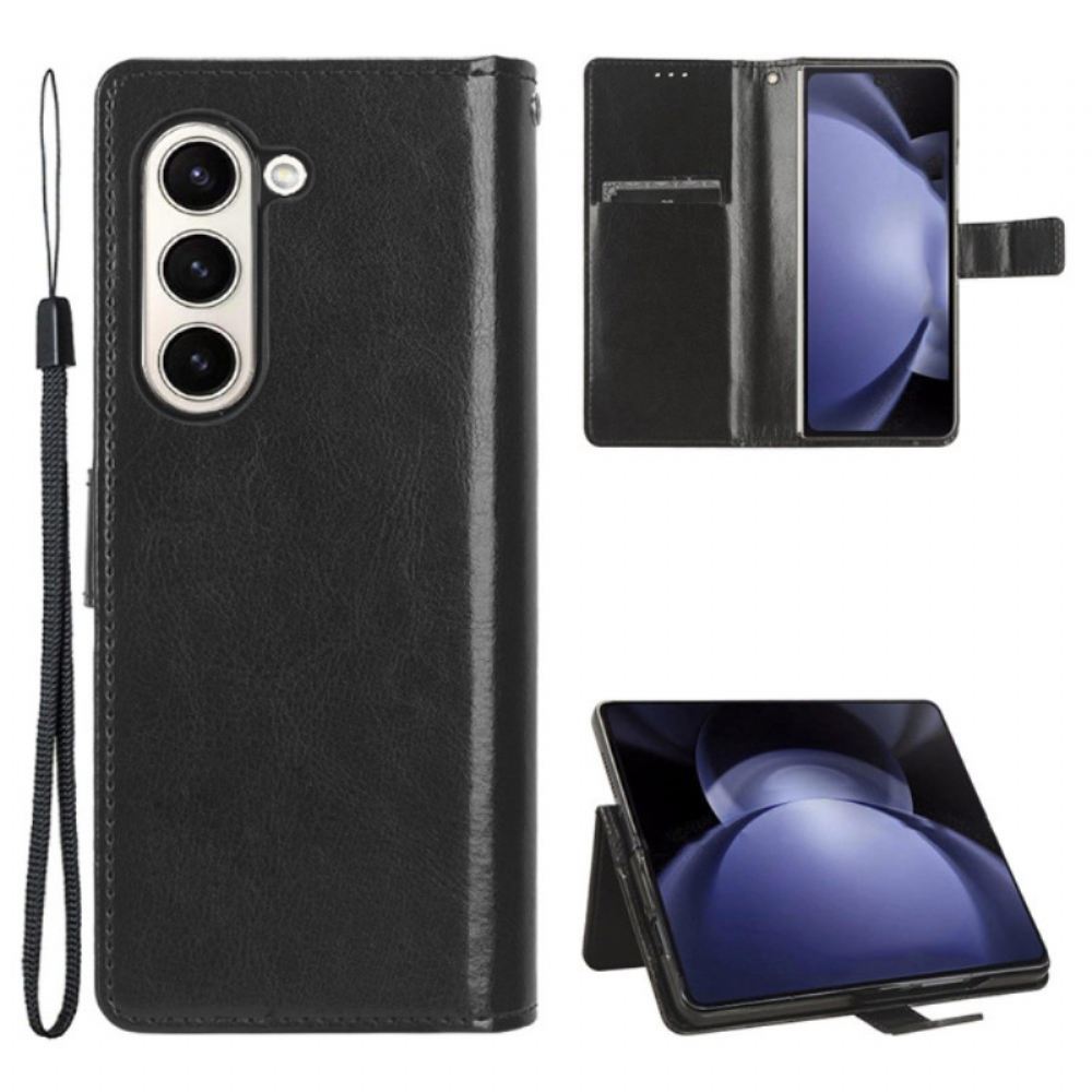 Kožený Kryt Samsung Galaxy Z Fold 6 Okázalá Umělá Kůže