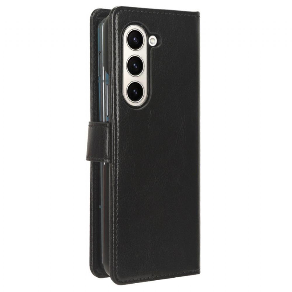 Kožený Kryt Samsung Galaxy Z Fold 6 Okázalá Umělá Kůže