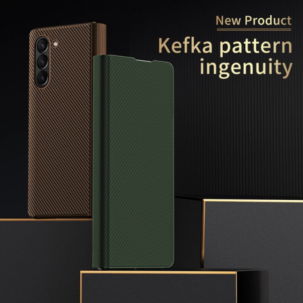Pouzdro Samsung Galaxy Z Fold 6 Podpora Kožených Efektů