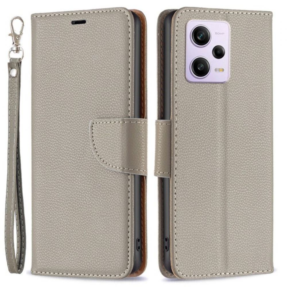 Kožené Pouzdro Na Xiaomi Redmi Note 12 Pro Na Lana Šikmá Spona Popruhu