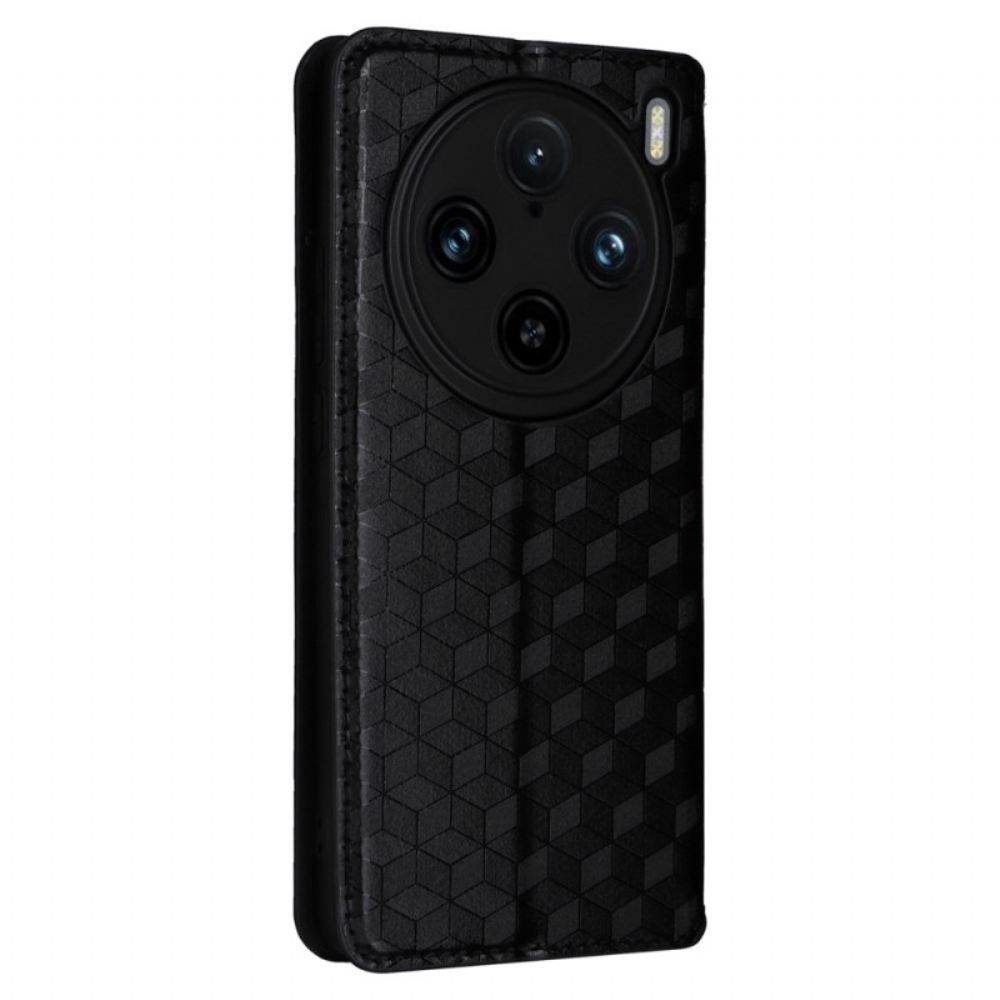 Kožený Kryt Vivo X100 Pro Kosočtvercový Vzor