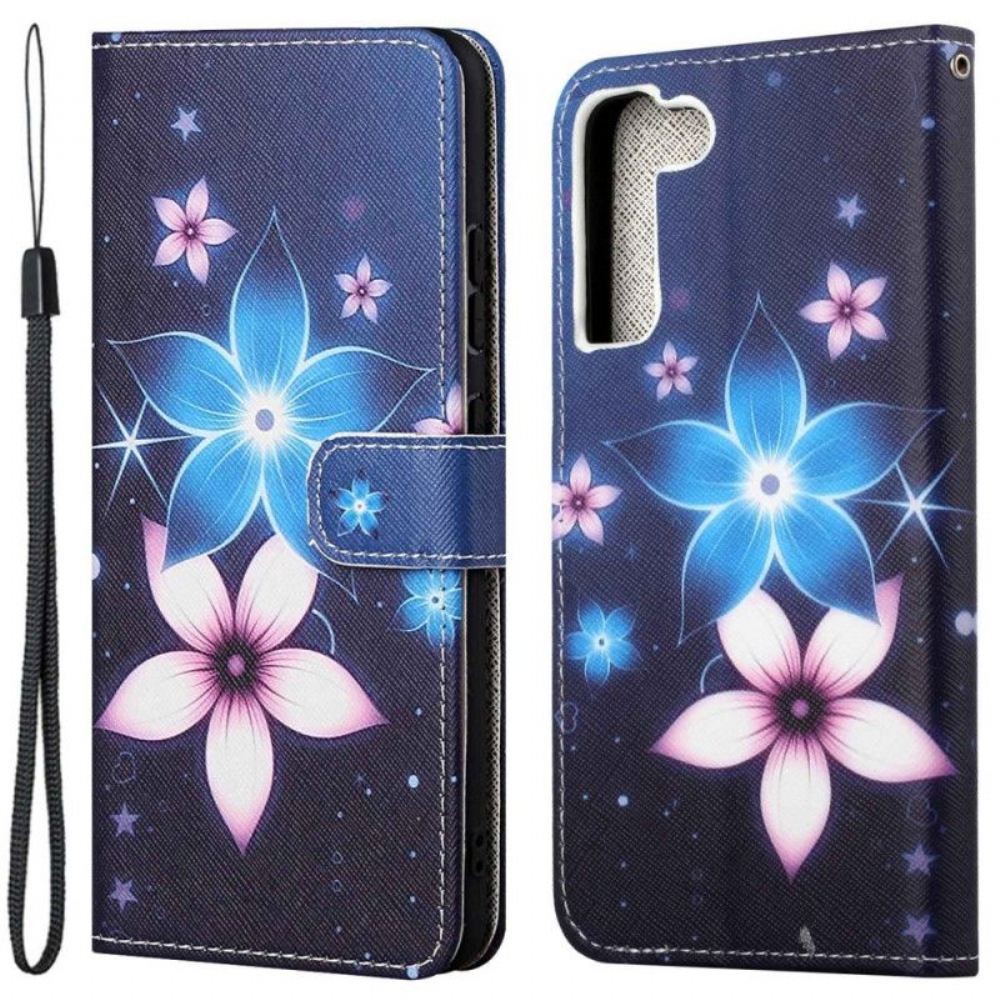 Flipové Pouzdro Na Samsung Galaxy S23 5G Lunární Květiny