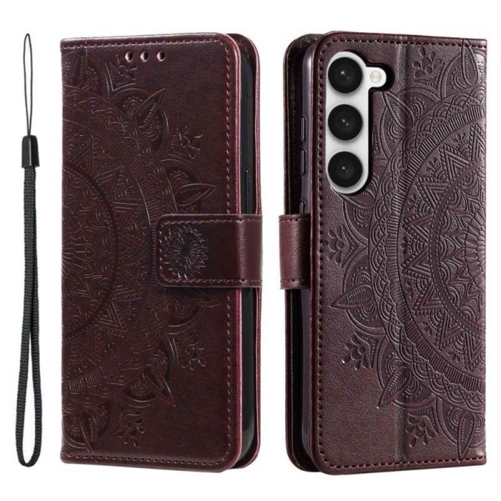Flipové Pouzdro Na Samsung Galaxy S23 5G Sluneční Mandala