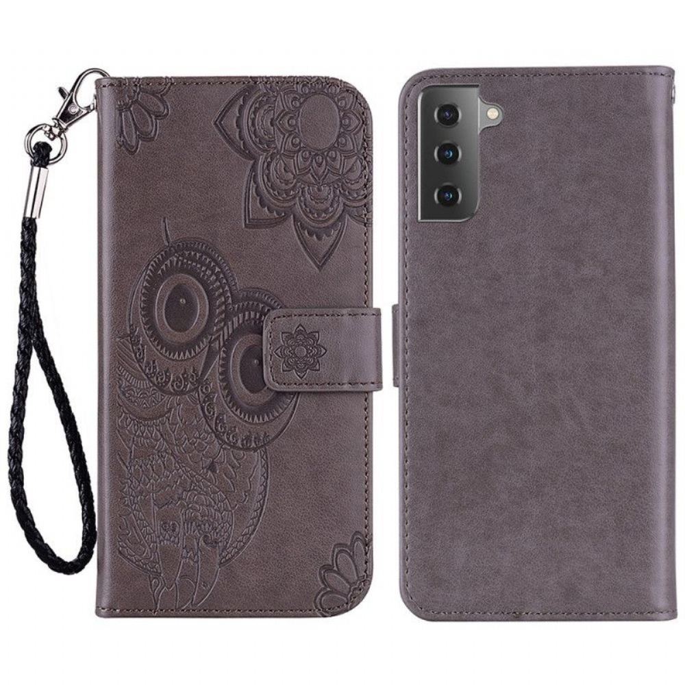 Flipové Pouzdro Na Samsung Galaxy S23 5G Sova Mandala A Šňůrka