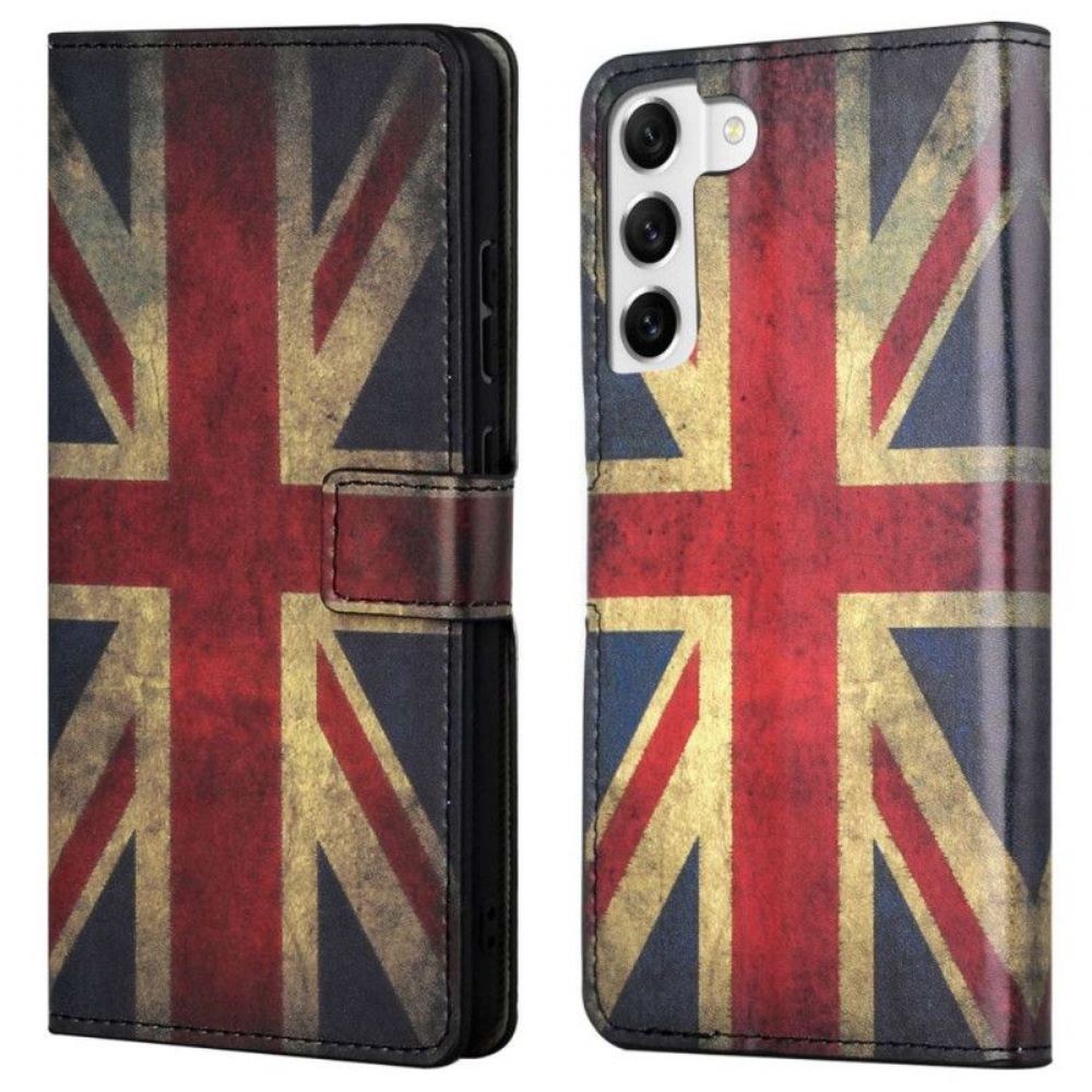 Flipové Pouzdro Na Samsung Galaxy S23 5G Vintage Anglická Vlajka