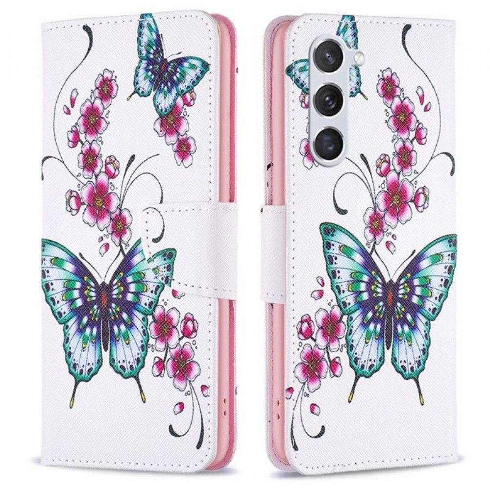 Kožené Pouzdro Na Samsung Galaxy S23 5G Decline Butterflies