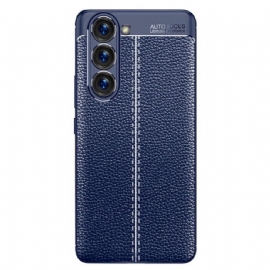 Kryt Na Samsung Galaxy S23 5G Efekt Kůže Litchi S Dvojitou Linií