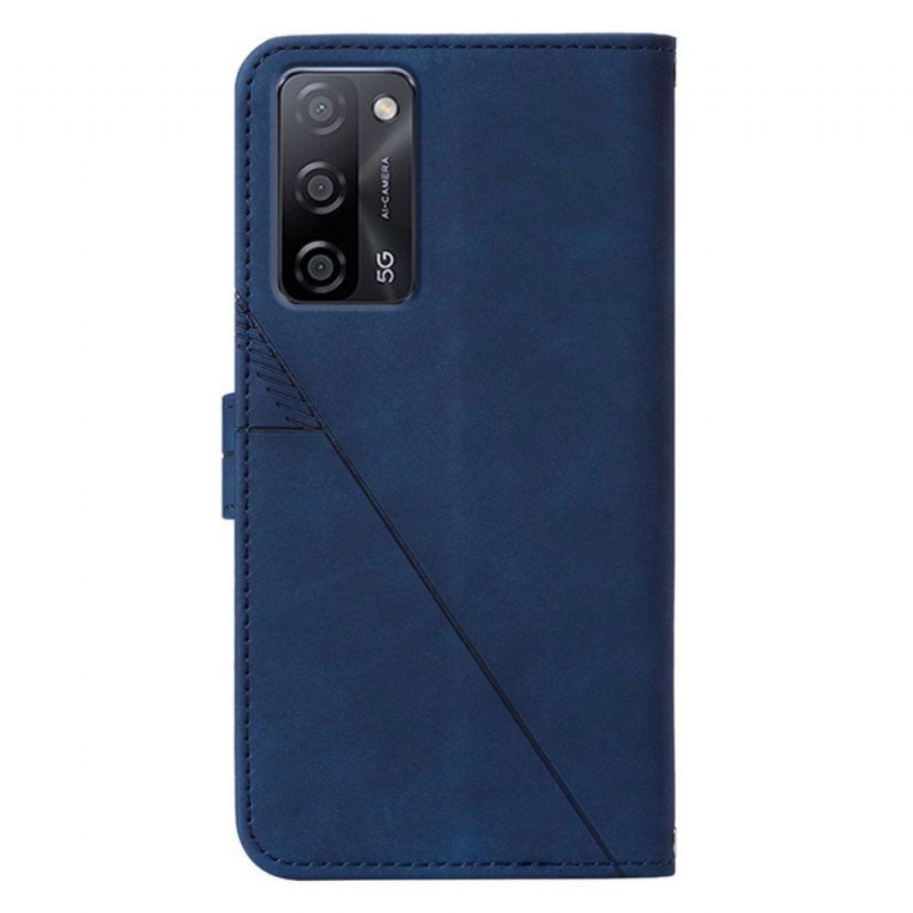 Flipové Pouzdro Na Oppo A16 / A16s Kožený Efekt S Ramenním Popruhem