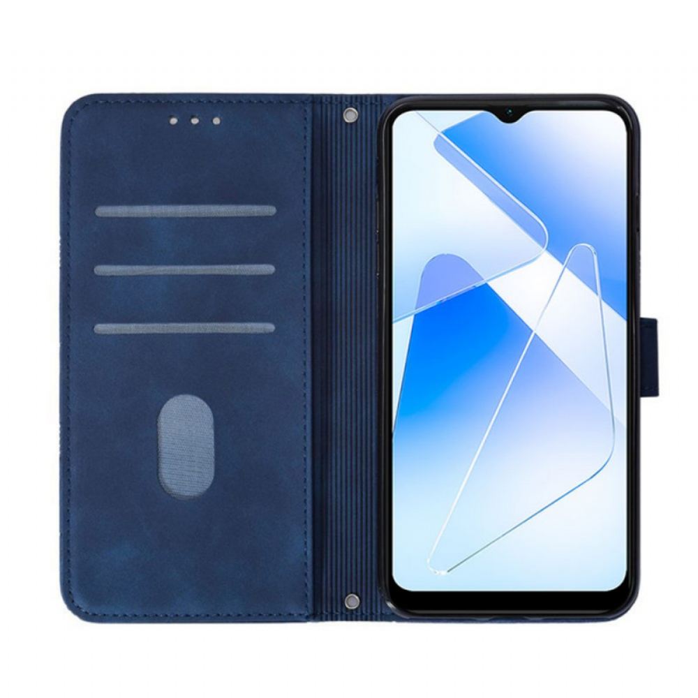 Flipové Pouzdro Na Oppo A16 / A16s Kožený Efekt S Ramenním Popruhem
