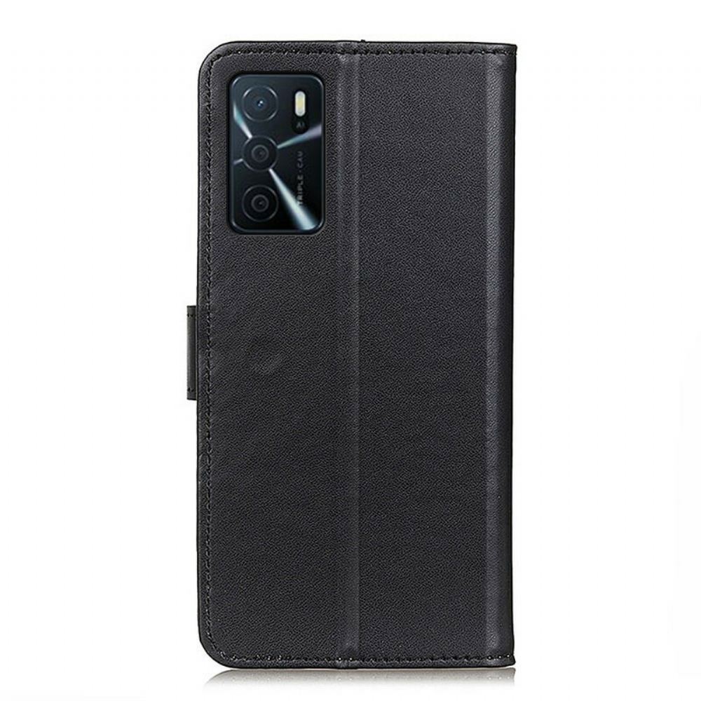 Flipové Pouzdro Na Oppo A16 / A16s Obyčejná Umělá Kůže