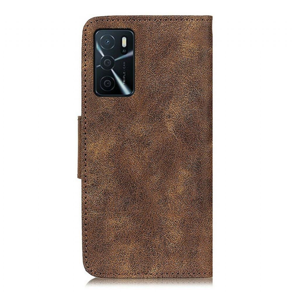 Flipové Pouzdro Na Oppo A16 / A16s Vintage Štípaná Kůže