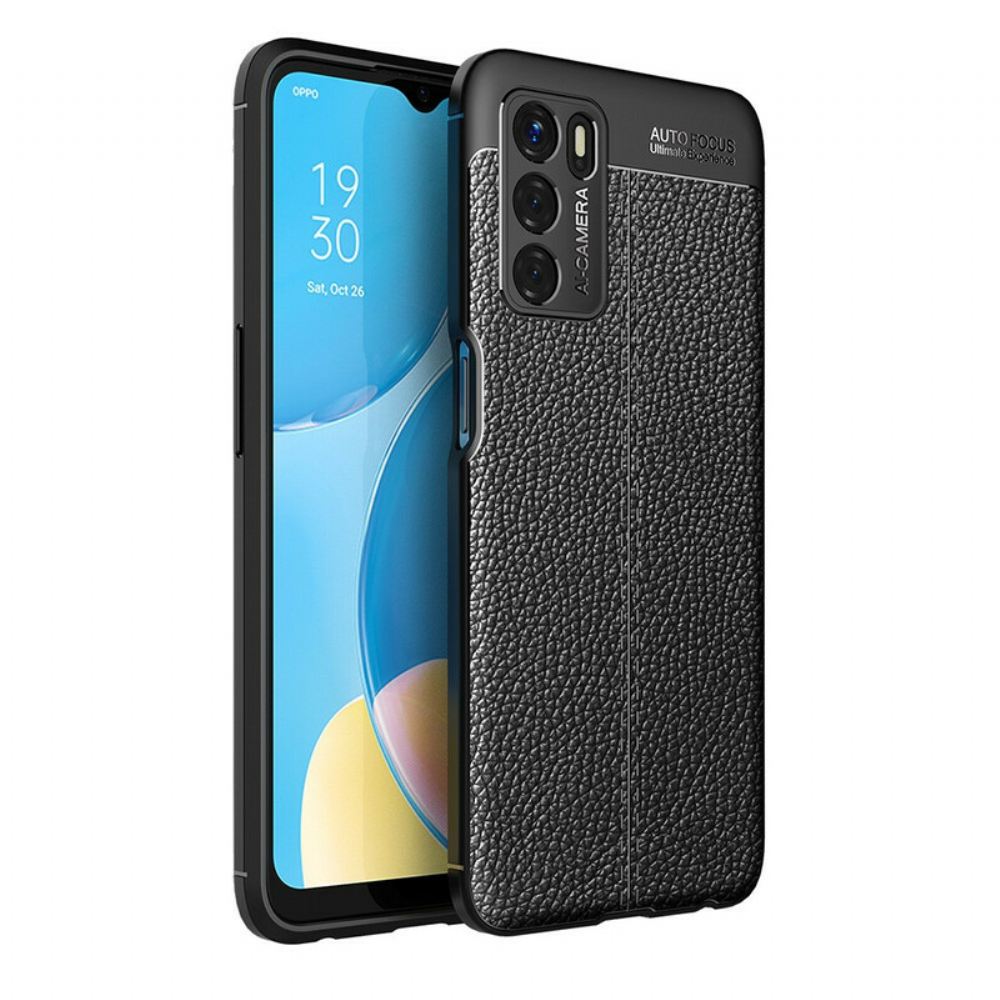 Kryty Na Mobil Na Oppo A16 / A16s Dvouřadý Kožený Efekt Litchi