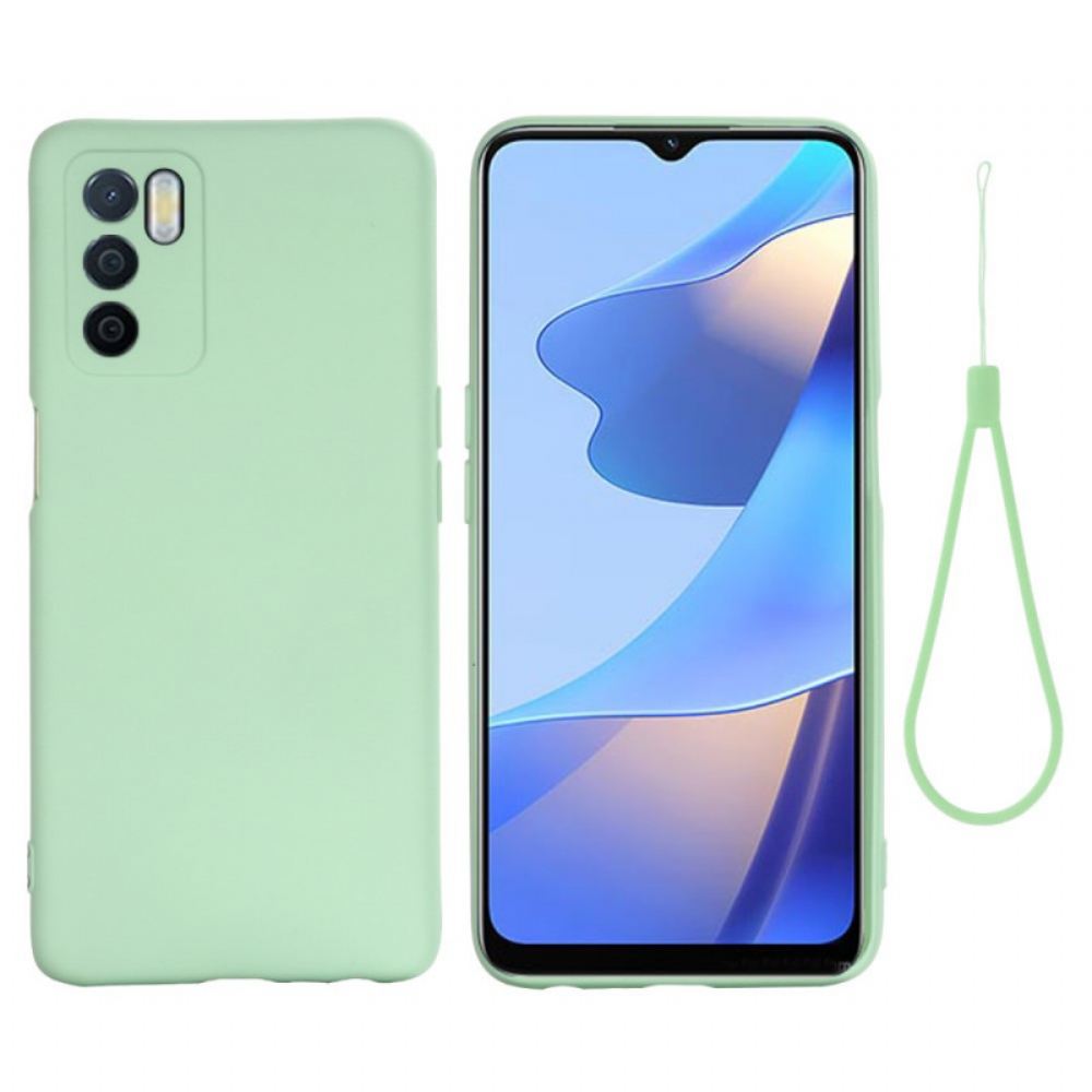 Kryty Na Mobil Na Oppo A16 / A16s Tekutý Silikon Se Šňůrkou