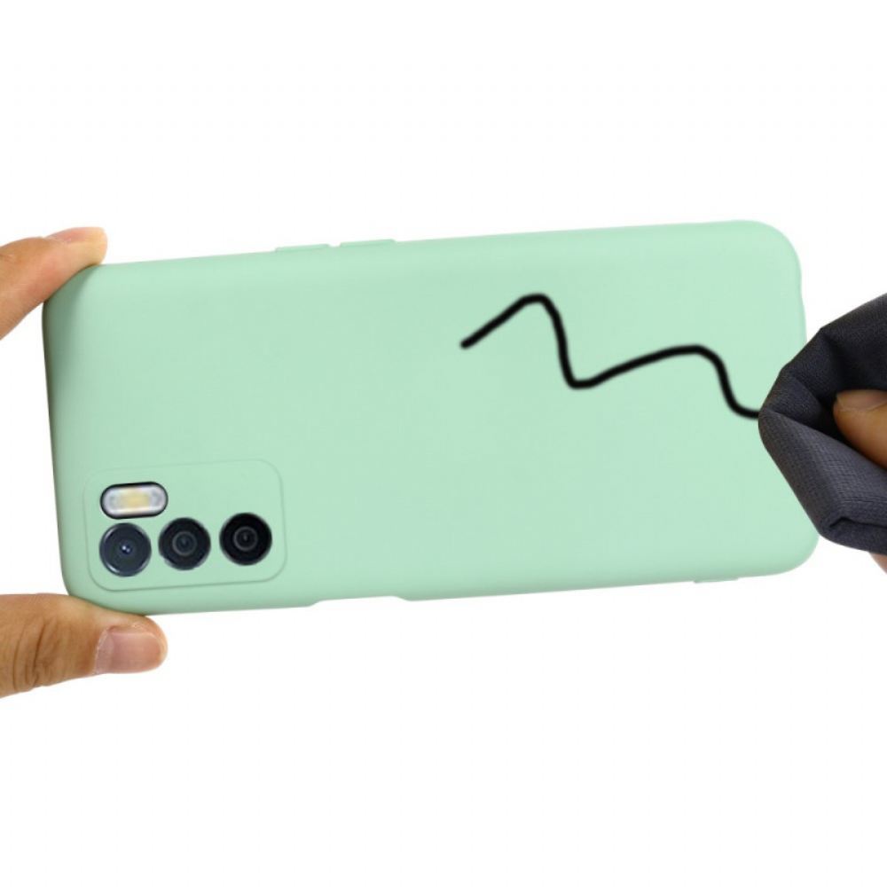 Kryty Na Mobil Na Oppo A16 / A16s Tekutý Silikon Se Šňůrkou