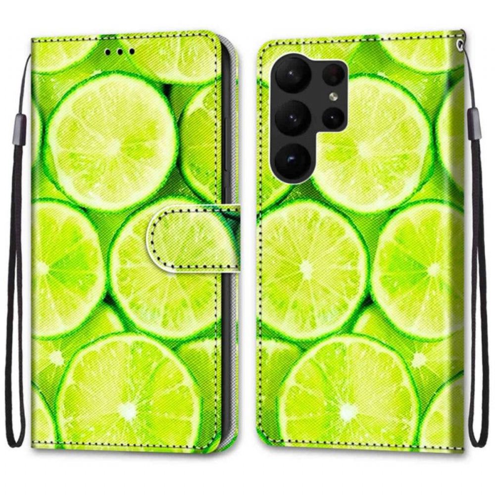 Flipové Pouzdro Na Samsung Galaxy S23 Ultra 5G Limetky