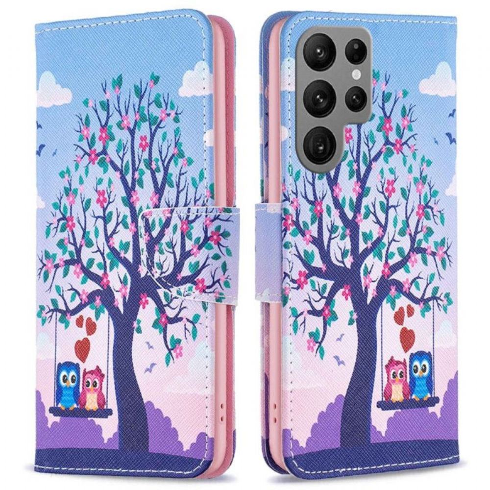Flipové Pouzdro Na Samsung Galaxy S23 Ultra 5G Sovy Na Houpačce