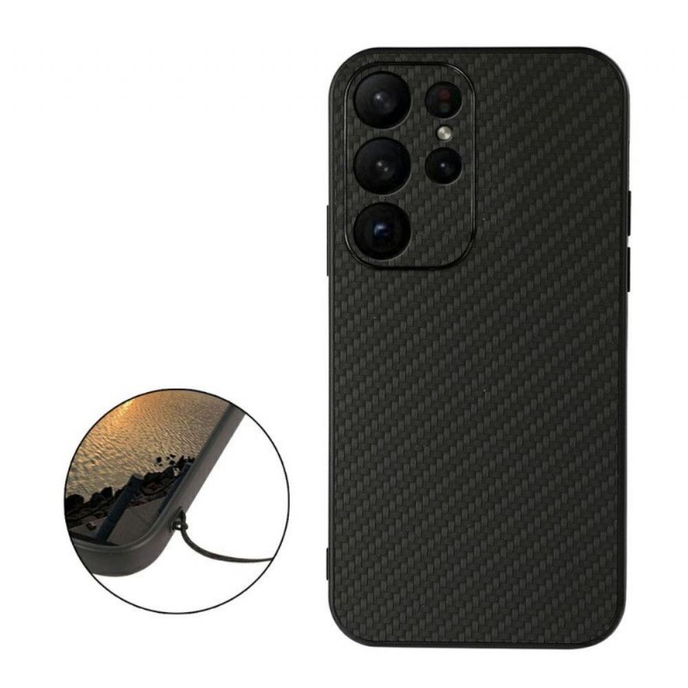 Kryt Na Samsung Galaxy S23 Ultra 5G Klasické Uhlíkové Vlákno