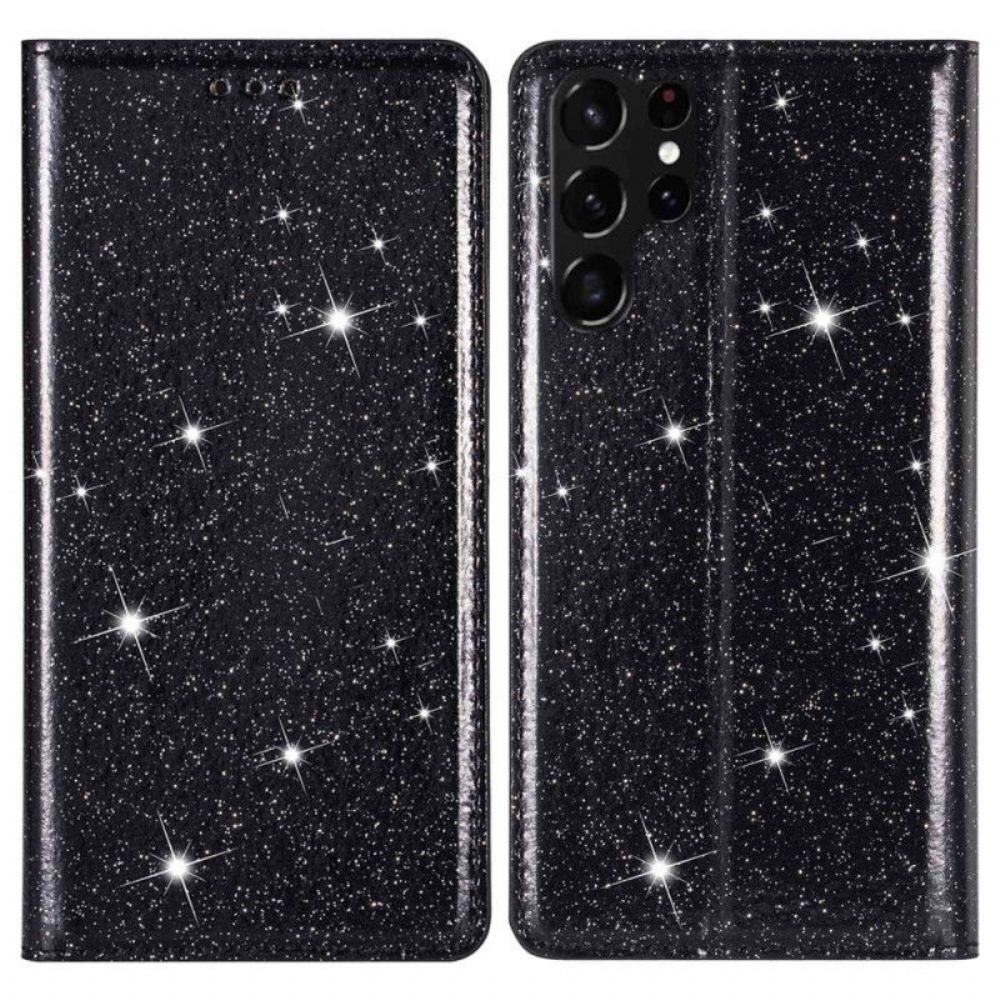 Kryty Na Mobil Na Samsung Galaxy S23 Ultra 5G Flipové Pouzdro Flitrový Styl