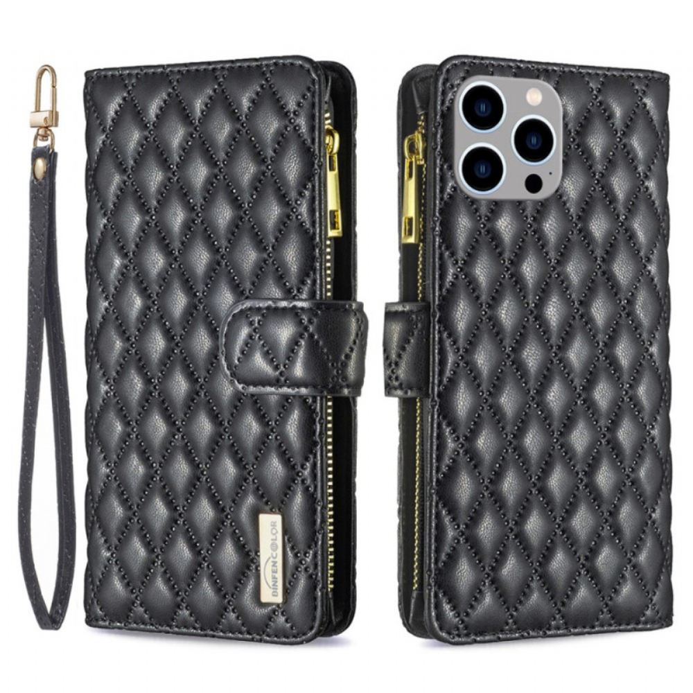 Flipové Pouzdro Na iPhone 14 Pro Max Barevný Styl Binfen Prošívaný