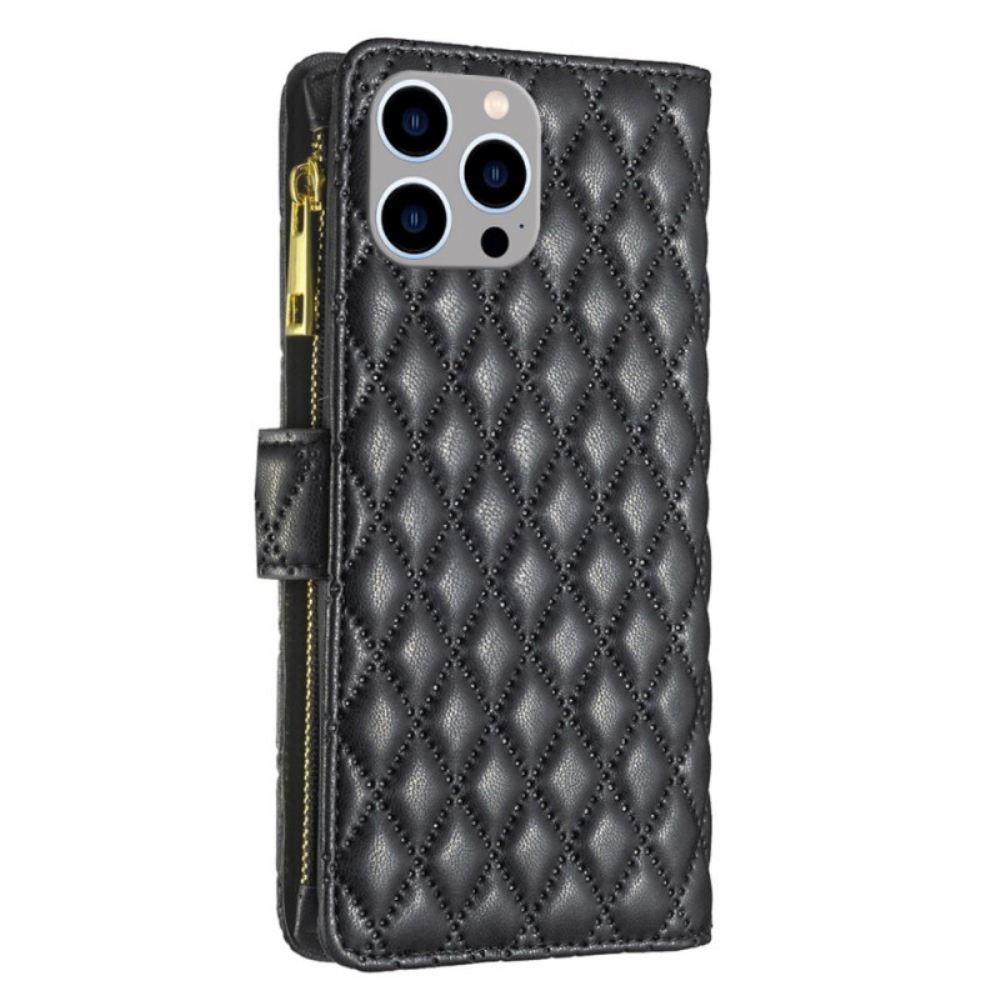 Flipové Pouzdro Na iPhone 14 Pro Max Barevný Styl Binfen Prošívaný