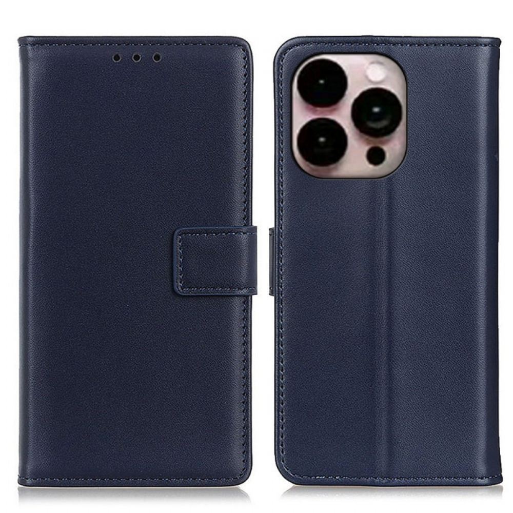 Flipové Pouzdro Na iPhone 14 Pro Max Jednoduchý Kožený Efekt