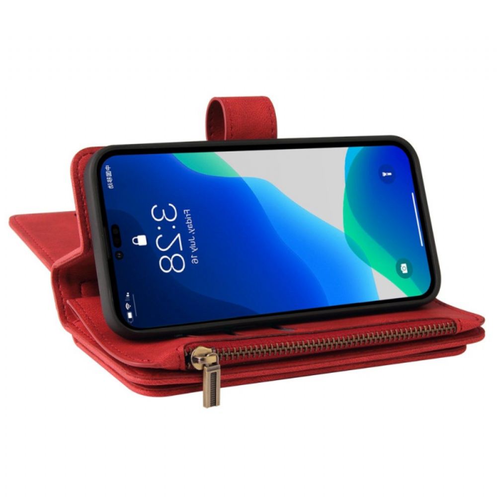 Flipové Pouzdro Na iPhone 14 Pro Max Multifunkční Optimalizované Držáky Karet