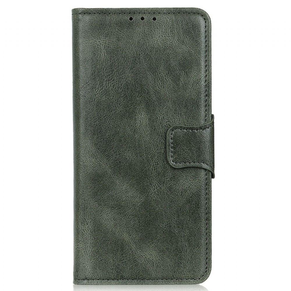 Kožené Pouzdro Na iPhone 14 Pro Max Oboustranná Spona V Koženém Stylu