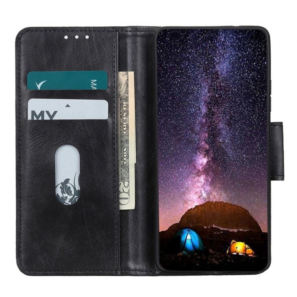 Kožené Pouzdro Na iPhone 14 Pro Max Oboustranná Spona V Koženém Stylu